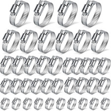 40-pcs Adjustable Stainless Steel Hose Clamp Assortment 14 To 1-12 Worm Gear