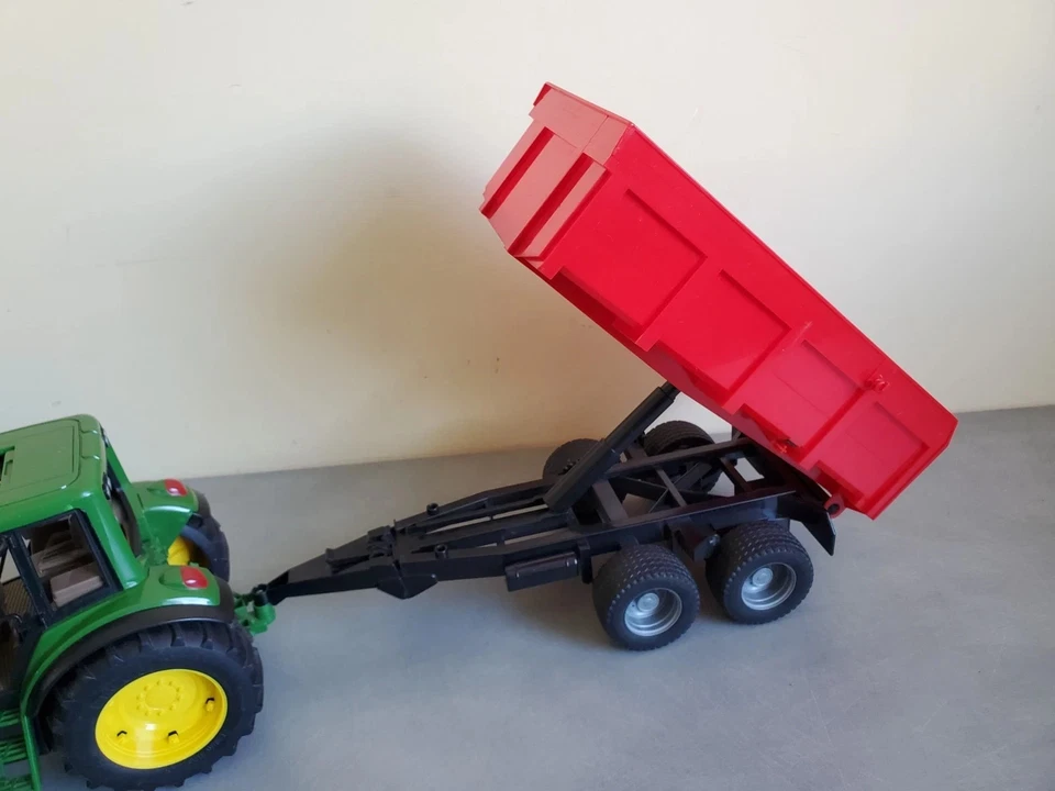 BRUDER Grande Trattore John Deere 6920+Rimorchio Scala 1:16 Buono Stato Farm - Immagine 3 di 4