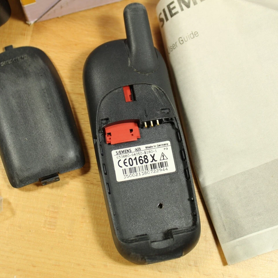 Raro teléfono vintage Siemens A35 negro en caja negro internacional Foto 3 de 4