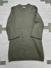 Madewell Donegal Button Sleeve Sweater Dress Womens Small Green Cozy Tight Knit