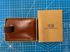 SERMAN BRANDS Blocking Leather Wallet - Texas Brown