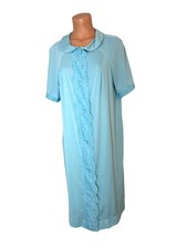 Vintage Komar Nylon Blue Lace Nightgown and Robe Set M