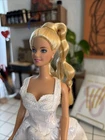 Barbie Doll Mattel Wedding Dress Growing Hair Strings in Back