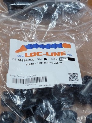 Loc-Line ½'' Inline Valve 1/2'' Valve for Loc-Line Plumbing Part 39854-BLK. 5pk