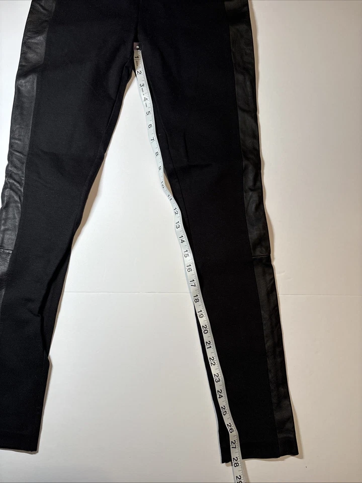 Calça Pixie J Crew Feminina Tamanho 00S Couro Listra Tuking #E1228 Preta - Imagem 3 de 4