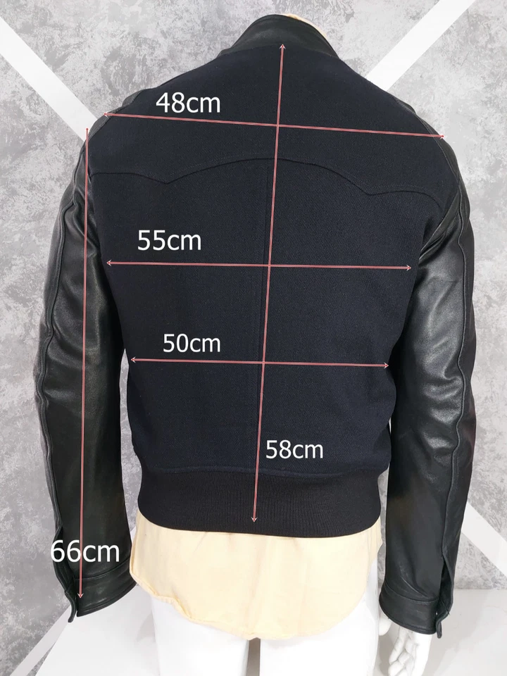 The Kooples Men's Leather Wool Jacket Navy Size M - Image 2 of 4