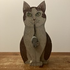 Wooden Cat Figure