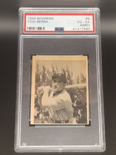 1948 Bowman - Yogi Berra #6 (RC ROOKIE CARD) Graded PSA 4(MC). rookie card picture