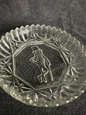 Vintage Planters Mr. Peanut 5" Cut Glass Nuts/Candy Dish