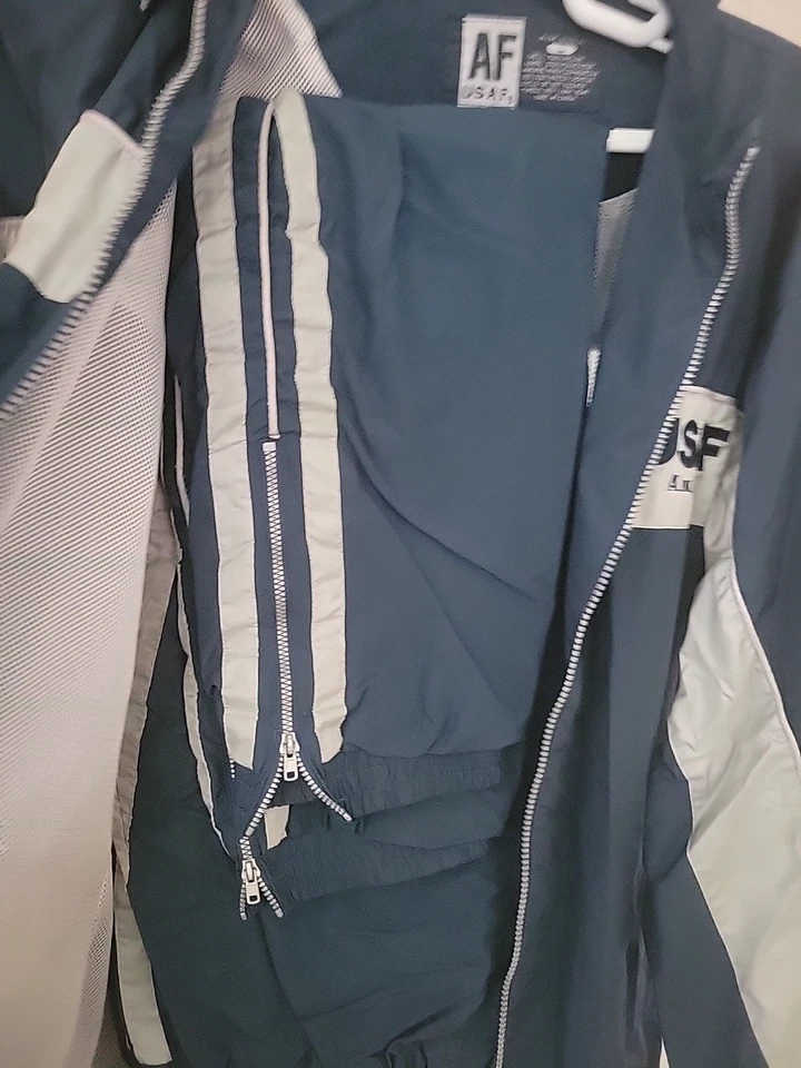 Traje de Correr de Pista de la USAF para Hombres Grande Dos Piezas Pantalón Chaqueta Forrada Apunta Alta Foto 3 de 4