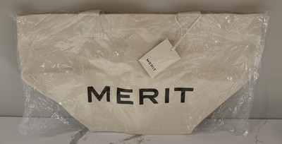 Merit Beauty THE EVERYTHING BAG Canvas Tote MakeUp LIMITED EDITION XL NEW w/ Tag