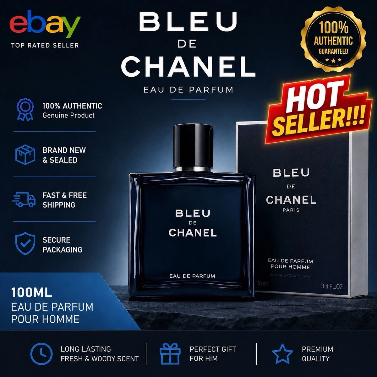 Bleu De Chanel 100ml for sale | eBay