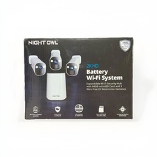Night Owl 2K HD Battery Wi-Fi System Security Hub and 3 Cameras White