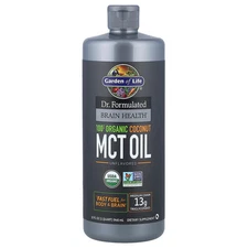 Dr. Formulated Brain Health, 100% Organic Coconut MCT Oil, Unflavored, 32 fl oz