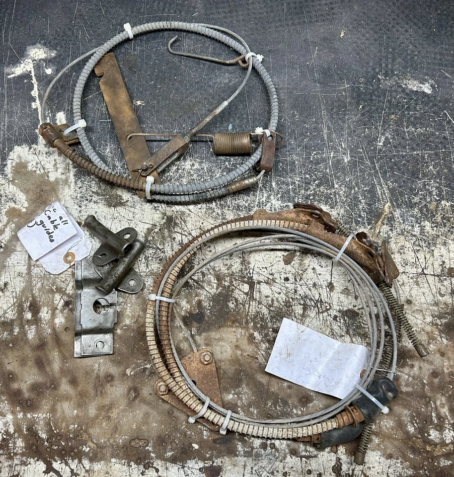 Pontiac 1958 1ª y 2ª etapa cables y accesorios de freno de estacionamiento (juego usado OEM) A+ Foto 2 de 2