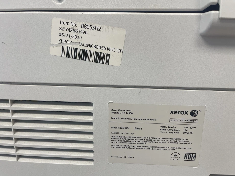 Impresora láser mono BW Xerox AltaLink B8055 copiadora escaneo dúplex 55PPM 12x18 9K Foto 2 de 2