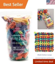 Friendly Loom | 7” Traditional-Sized Multicolor Potholder Weaving Loops | Cra...