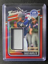 2026 Panini USA Stars & Stripes Enrique Bradfield Jr. Throwback Jersey Red 52/99