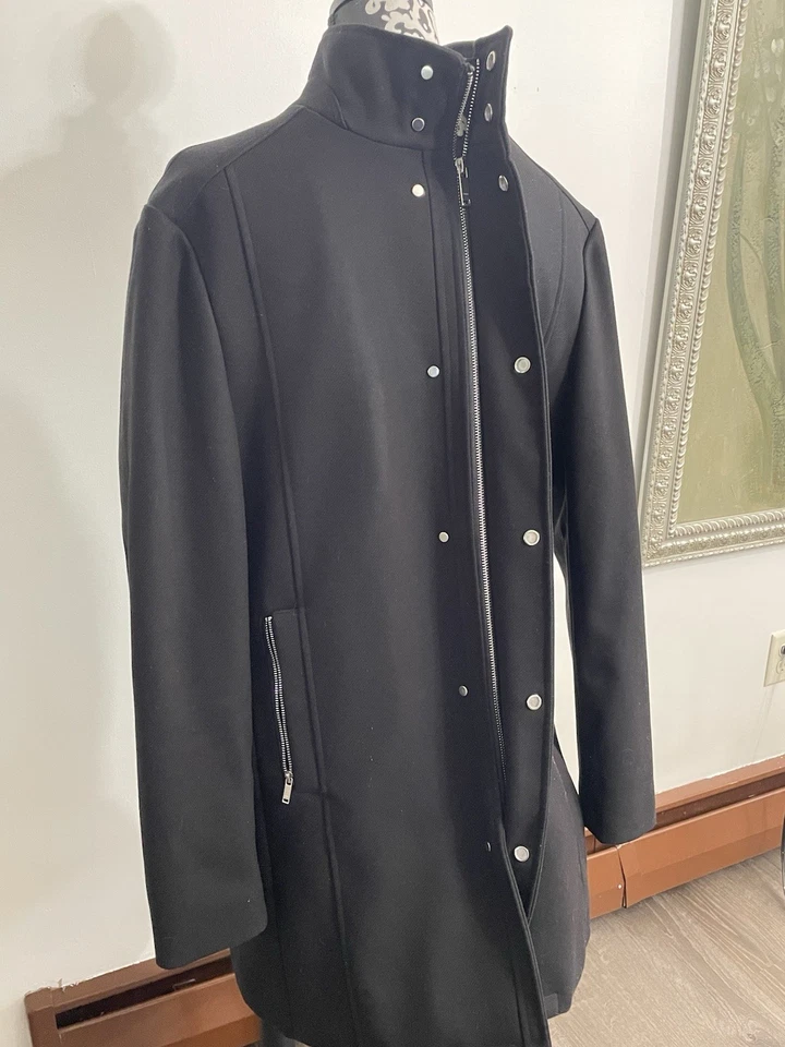 ZARA MEN'S COAT Black SIZE 44 - Image 3 of 4