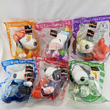 Peanuts 50th Anniversary McDonald's Snoopy 7" Plush fr. Asia - Complete Set of 6
