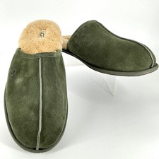 UGG Men's Size 18 Scuff Slippers House Shoes Forest Green Suede Sheepskin Lined