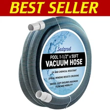 Durable 50-Ft Swivel Cuff Vacuum Hose for In-Ground & Above-Ground Pools