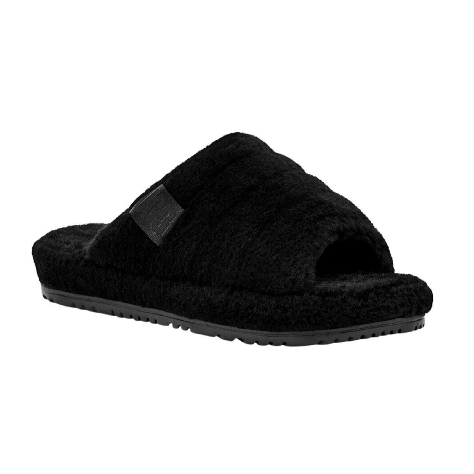Ciabatta uomo nuova senza etichette UGG Fluff You nera misto lana leggera Treadlite slide 8
