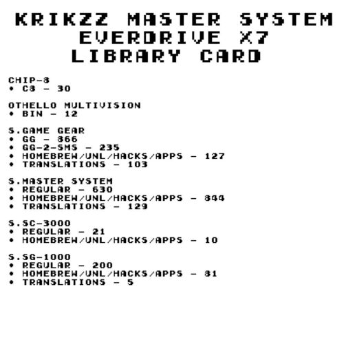 KRIKZZ MASTER EverDrive 3300-in-1 Flashcart Bundle for SMS/Sc3000/Sg1000 - Picture 3 of 3