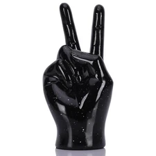 DOVDOV Peaceful Hand Gesture Decoration, Black Hand Statue, Desktop Finger Ge...