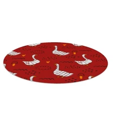 Round Office Carpet Mat Pad Floor Protector Geese on the shore PVC fi 100