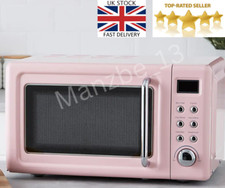 STYLISH Retro Pink 20L 800W Digital Microwave 5 Power Settings And Defrost UK