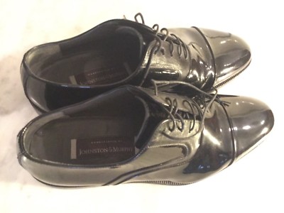 Johnston&Murphy Handcrafted Italy Black Patent Leather Lace Up Oxford Men 8.5 M Johnston & Murphy Oxford Patent Leather Dress Shoes for Men  main image 3
