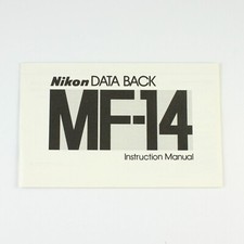 Nikon MF-14 Data Back for Camera - Original User Booklet - Instruction Manual
