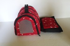 FAO Schwarz Red Pet Plush Carrier Bag with Pillow