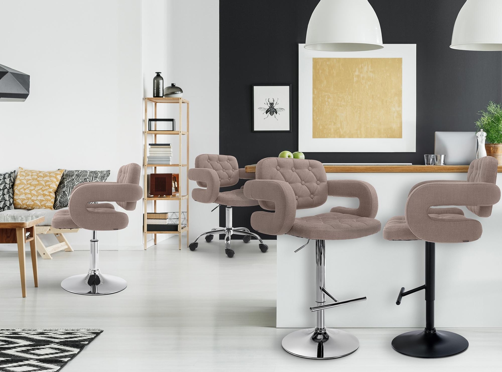 Sedia Lounge Dublin In Tessuto