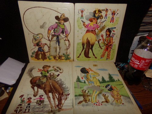 4 Vintage Playskool Frametray Puzzles, FREE SHIPPING