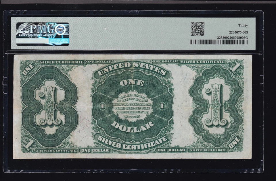 US 1891 $1 Martha Silver Certificate FR 223 PMG 30 Ch VF (556) - Image 2 of 2