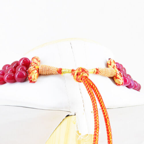 Oval Shape 550.00 Cts Earth Mined 3 Strand Red Ruby Beads Necklace NK 13E35 - Picture 2 of 2