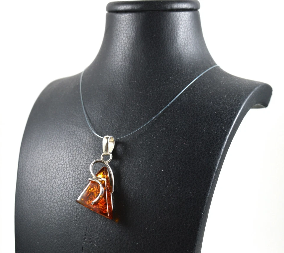 Ciondolo in Ambra Baltica e Argento 925 Made In Italy - Immagine 4 di 4
