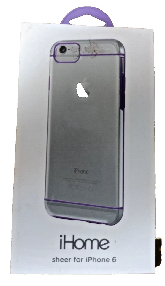 ihome Shee IH-6P100U para iPhone 6, funda transparente con contorno violeta Foto 2 de 4