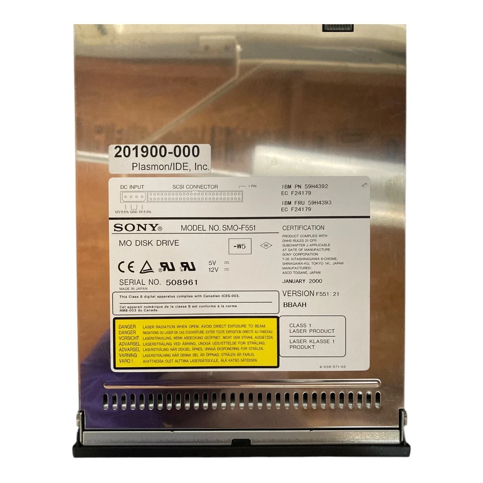 Sony SMO-F551-SD 5.2GB Internal SCSI 50-Pin MO Optical Drive 🔄 Tested ✅ - Image 2 of 3