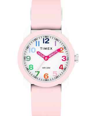 Timex TW2W92000, Kid's KId's Pink Silicone Strap Watch, Time Teacher