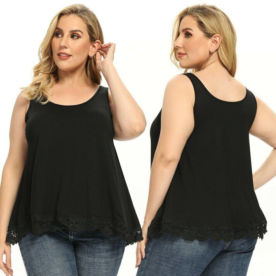 Plus Size Tank Tops Womens Loose Cami Spaghetti Strap Blouses with Built in  Bra