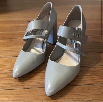 Prada Double Pump Mary Jane Grey 38