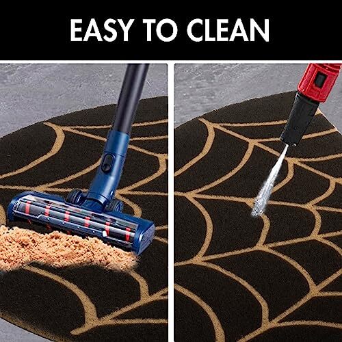 Dark Coir Doormat - Half Circle Non-Slip Welcome Door Mat 17''x29'' Spider Web - Picture 6 of 8