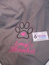 Personalized Dog Blanket Paw Outline H 50 x 60 Polar Fleece Dog Blanket Custom