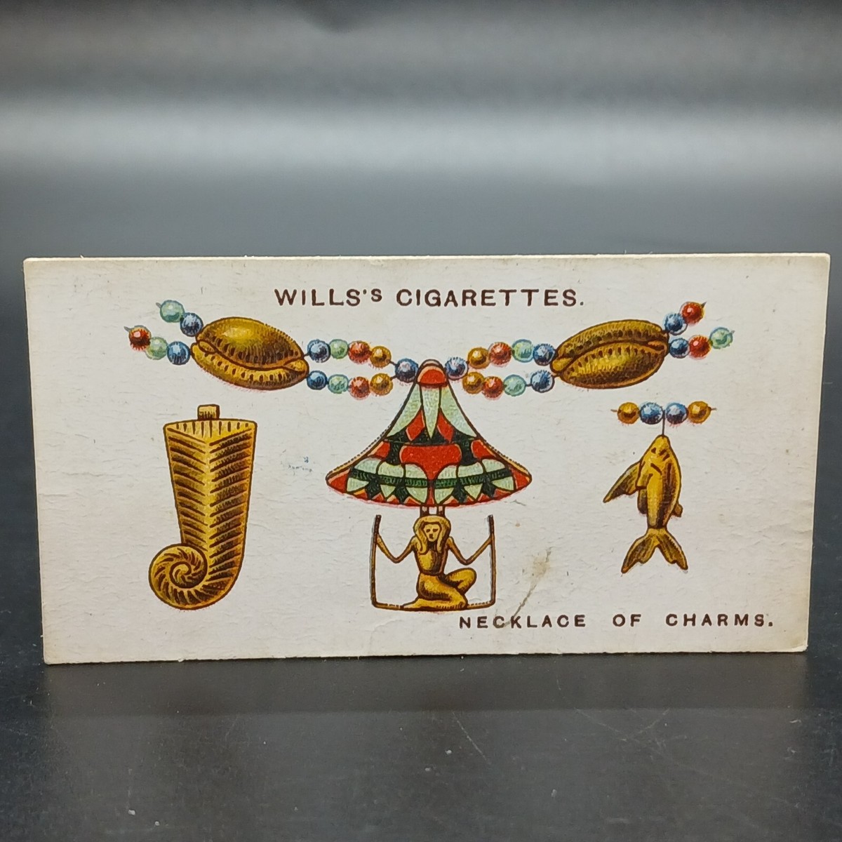 wills cigarette cards lucky charms 1923 Lucky Charms NECKLACE OF CHARMS Antique Will's Tobacco Cigarette Card