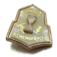 Holy Communion Remembrance Pin Vintage Christian Religious