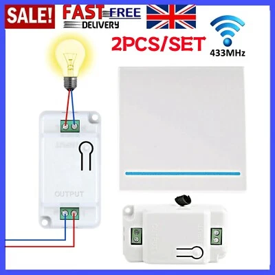RF Wireless Kinetic Light Switch with Relay Receiver AC 110V 220V 433Mhz Remote - Image 1 of 4