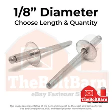 1/8" Diameter Closed End Blind Rivets SS/SS Mandrel (Pick Grip Range & Qty)